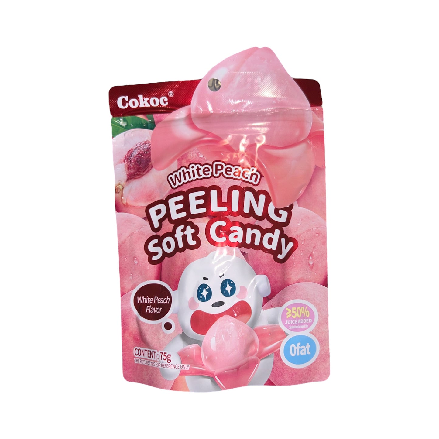 Bonbon à éplucher goût pêche blanche (75g) - Vente à l’unité