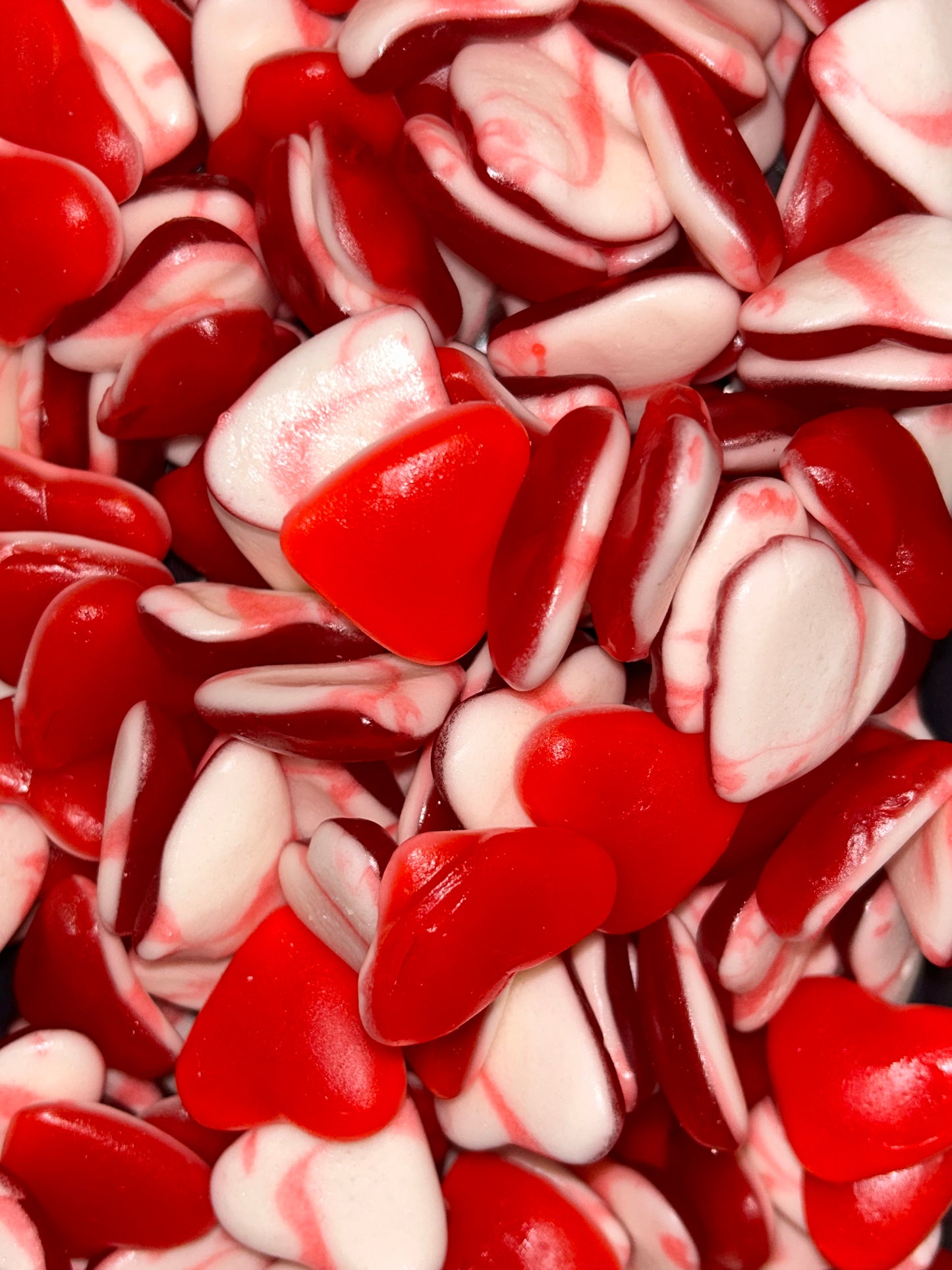 Coeur rouge et blanc lisse - 100g